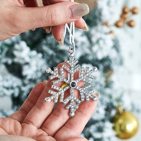 Personlig projeksjonsornament Tilpasset foto snøfnugg julepynt gaver